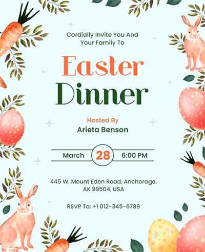 Elements Easter Dinner Flyer Template