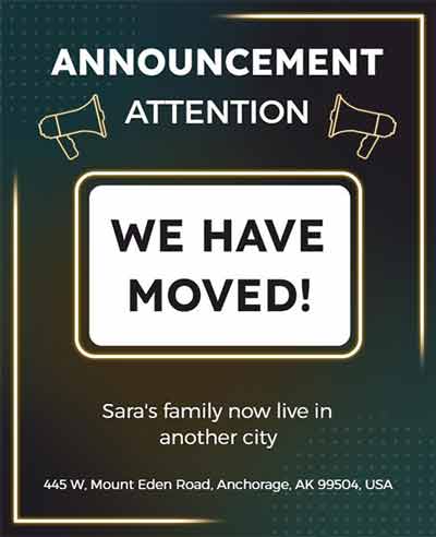 Blurry We Have Moved Announcement Flyer Template