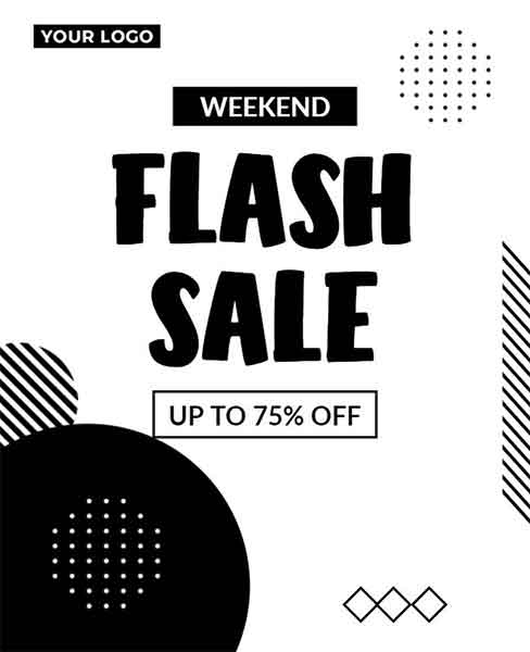 Typography Weekend Flash Sale Flyer Template