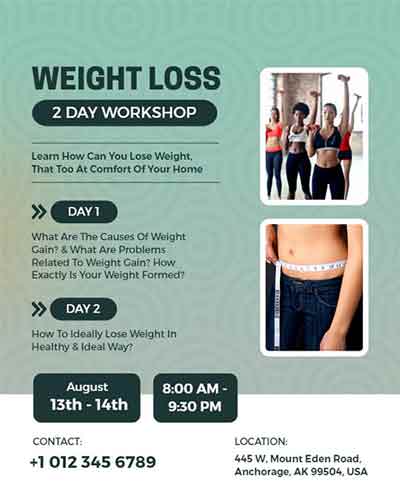 Vector Weight Loss Workshop Flyer Template