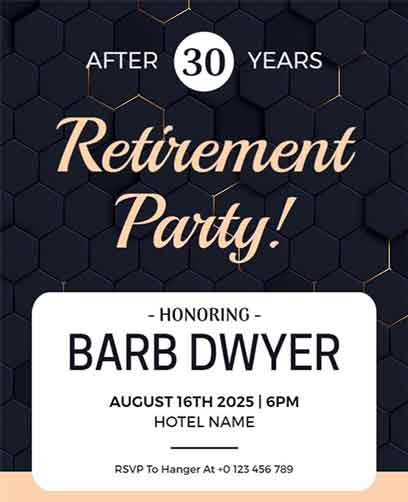Stylish Retirement Party Flyer Template