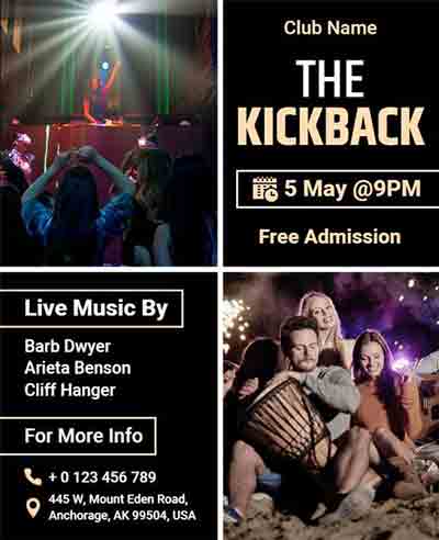 Realistic Kickback Party Flyer Template