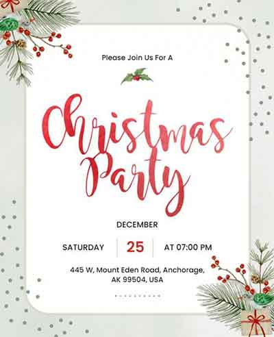 Typography Christmas Party Flyer Template