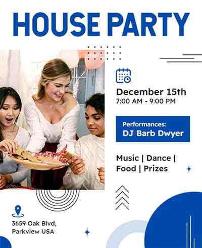Abstract House Party Flyer Template