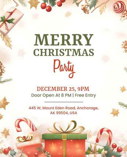 Modern Christmas Party Flyer Template