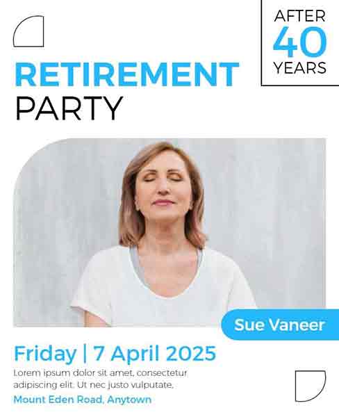 Modern Retirement Party Flyer Template
