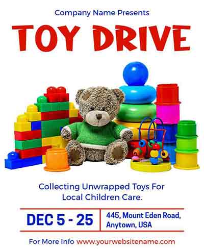 Simple Toy Drive Flyer Template
