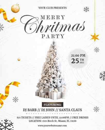 Vector Christmas Party Flyer Template