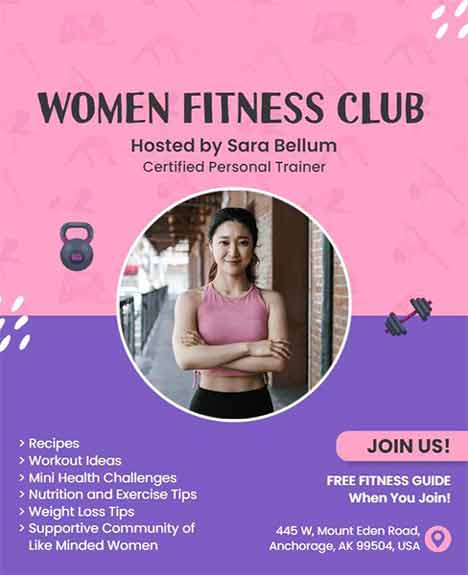 Minimal Women Fitness Club Flyer Template