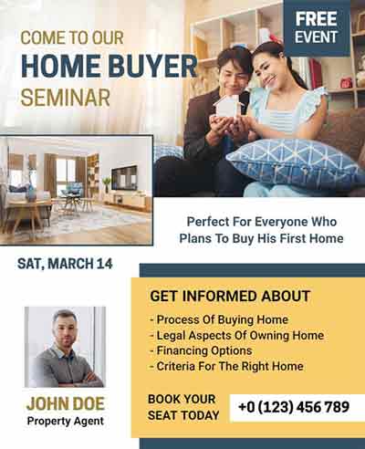 Vector Home Buyer Real Estate Agent Flyer Template